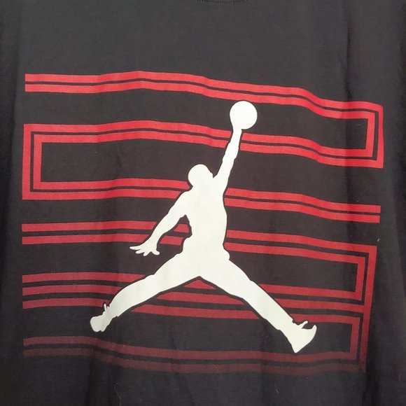 Michael Jordan Air Logo Mens Black T-Shirt XL - Picture 4 of 8